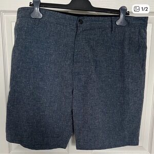 Dark Blue Flat Front Shorts